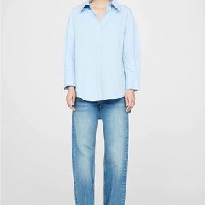 Anine Bing Mika shirt button down Classic Blue Women's size small oversized